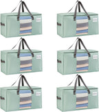 VENO Moving Bags, Wide Open Top, Clear Window, Light Green, 6 Pack by Veno