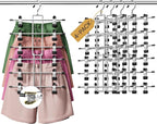 DAMITA Skirt Pants Hangers with Clips Space Saving Hanging Closet Organizer 6 Tiers Hanger with 360° Swivel Hook, Finger-Safe Design- College Dorm Room Apartment Essentials 4-Pack by Damita
