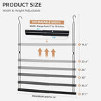 STORAGE MANIAC Hanging Closet Rod, Adjustable Width and Height Closet Hanging Organizer, Space-Saving Clothes Hanging Bar, Closet Extender Hanging Rod Double Closet Hanging Rod, 2 Pack Black - Image 2