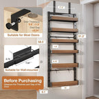 6-Tier Over The Door Pantry Organizer, Heavy-Duty Metal Wall Mount or Hanging Spice Rack, behind the door storage Shelves with Adjustable Basket, Back of Door Organizer for Kitchen Cabinet and Closet - Image 2