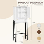 Over The Toilet Storage Cabinet,25" W Bathroom Organizer, White - Image 2