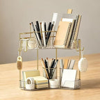 2-Tier Corner Bathroom Counter Organizer，Makeup & Skincare Shelf with Built-in Brush Holder，Space-Saving Bathroom Countertop Organizer for Skincare, Perfume, Cosmetics(Clear) - Image 7