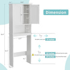 Shintenchi Over the Toilet Storage Cabinet, Bathroom Shelf Organizer with Anti-Tip Device Small Freestanding Space Saver with Adjustable Shelf，White - Image 2