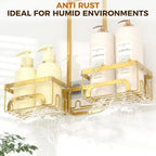 REINHARDT Split Shower Caddy Hanging for Handheld Showerheads, Gold - Image 7