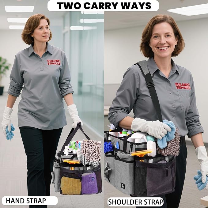 Extra large Cleaning Caddy Bag Built-in hard plastic Aluminum foil lining - Image 3