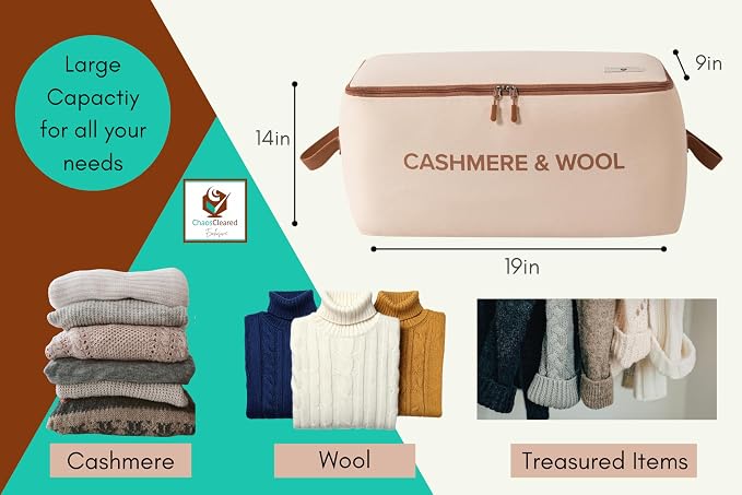 100% Cotton Cashmere & Wool Storage Bag – Breathable Sweater Storage Bag for Cashmere, Wool, Knitwear & Delicate Garments – Dust & Moisture Protection - Image 2