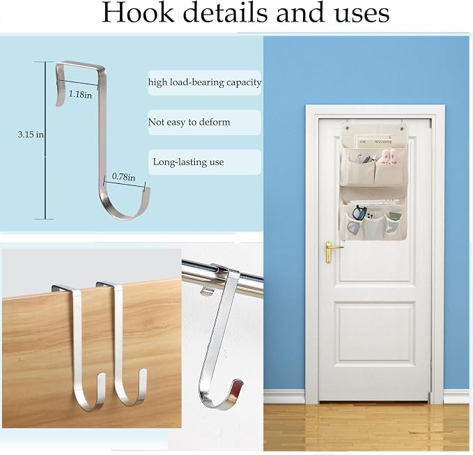 Wall Hanging Organizer – Over the Door Storage & Behind Door Organizer for Dormitory, Bathroom, Bedroom, Kitchen, Nursery, Space-Saving (White, 1 Pack) - Image 3