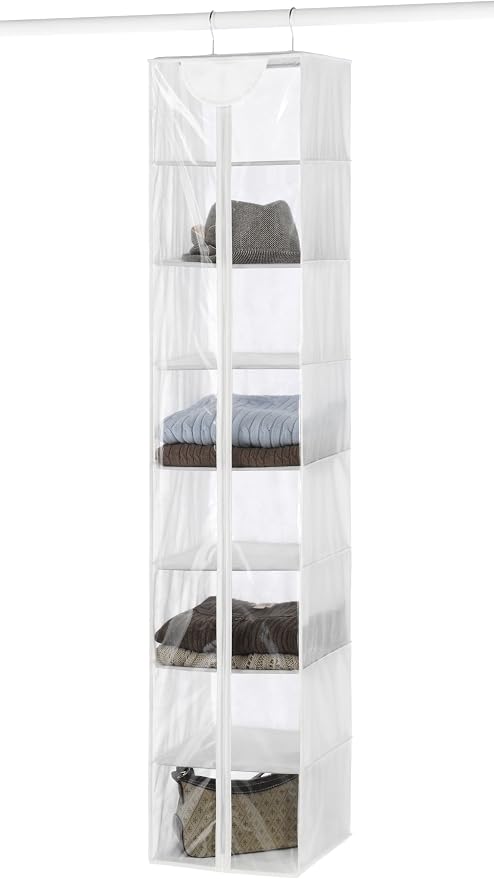 Whitmor Crystal Clear Hanging Sweater Bag - White by Whitmor