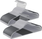 SONGMICS Plastic Clothes Hangers, Pack of 30, Space-Saving | 0.2 Inches Thick, 17.7 Inches Wide, 360° Swivel Hook, Light Gray and Dark Gray, BREANNA Collection UCRP30G by Unknown