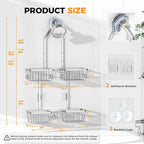 Adjustable Aluminum Shower Caddy Hanging for Handheld Showerhead, Silver - Image 6