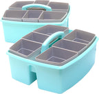 Storex Large Classroom Caddy with Cups, 13 x 11 x 6.575 Inches, Teal, Case of 2 (00984U02C) - Image 2