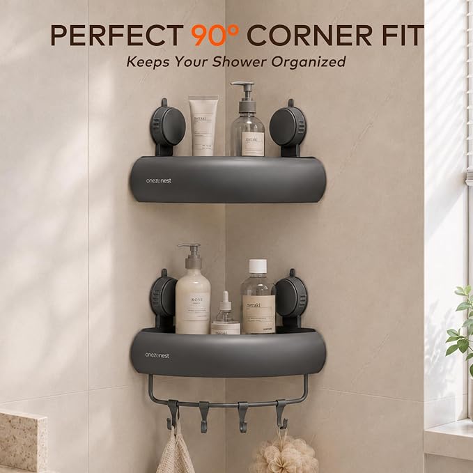 Corner Shower Caddy Suction Cup, Removable Bath Organizer Shelves - Image 9