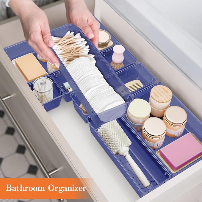 SpaceHacks 25 PCS Plastic Drawer Organizer, 4-Size Versatile Organizer Trays & storage Bins - Image 6