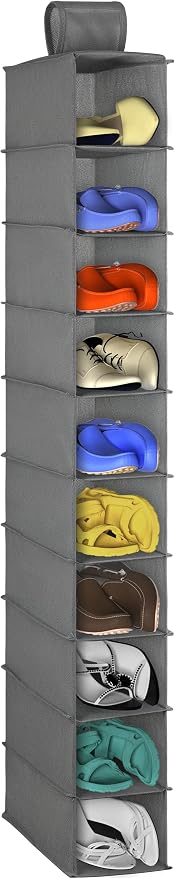 Libeder 10-Shelf Hanging Closet Shoe Organizers and Storage, Grey by Libeder