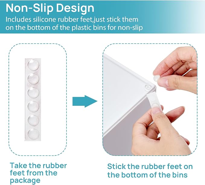 Vtopmart 4 Pack Small Stackable Storage Drawers, White - Image 6