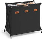 SONGMICS Laundry Hamper, 35.6 Gal. 3 Sections, Collapsible X-Frame by Unknown
