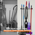 reliahom Broom Holder Wall Mount Mop Hanger Tools organizer 5Racks 4Hooks - Image 4
