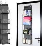 4-Shelf Over the Door Storage Hanging Closet Organizer (Grey) by Jirktiy