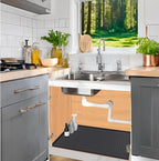Under Sink Mat 31 x 22, Silicone Under Sink Liner for Kitchen Waterproof Bathroom Cabinet Mat, Black - Image 7