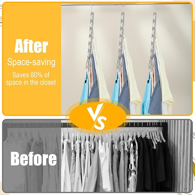 12 Pack Space Saving Hangers for Clothes, Sturdy Metal Hangers Wardrobe Closet Organizer Closet Organizers and Storage, Dorm Room Essentials - Image 5