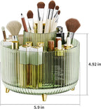 fanado 360° Rotate Makeup Brush Holder Organizer, Makeup Organizers Countertop, Makeup organization and Skincare Storage for Vanity, Desktop, Bathroom (Clear Green) - Image 4