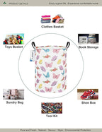 Round Butterfly Laundry Hamper Waterproof Fabric Home Storage - Image 3