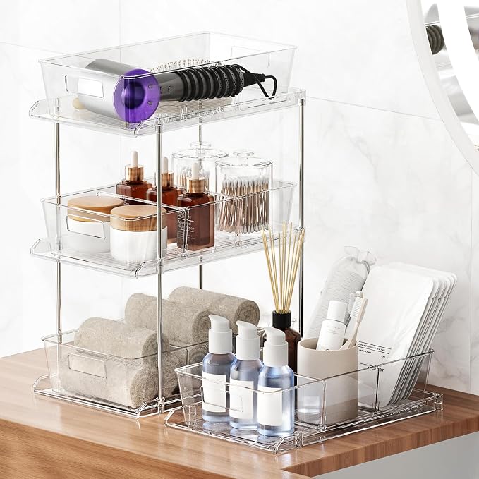 Fabspace Bathroom Under Sink Organizers and Storage, 2 Tier, 3 Packs - Image 5