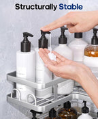 3 Pack Corner Shower Shelves, Rustproof Shower Organizer Caddy - Image 6