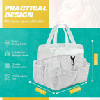 LOYEE Mesh Shower Caddy Portable for College Dorm Room Essentials with 8 Pockets, Shower Bag for Beach, Swimming, Gym, Travel, Bathroom(All white) - Image 2