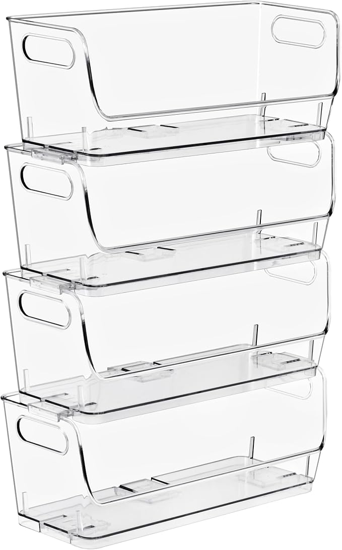 Sorbus Clear Pantry Organizer with Stackable Storage Bins, Open Front by Sorbus