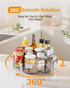LAMU 2 Pack 12 Inch Lazy Susan Organizer Turntable for Cabinet, with High Edges to Prevent Falling, Large Clear Lazy Susan for Kitchen, Pantry, Refrigerator, Countertop, Table, Bathroom - Image 3