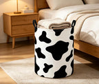 Baby Laundry Basket Baby Nursery Hamper Kids Laundry Basket Toy Storage Bin for Boys Room Decor Gift Baskets for Bedroom Bathroom(Black Cow) - Image 5