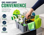 Libman Maid Caddy Cleaning Organizer, Heavy-Duty Janitorial Carry Caddy with Bottle Holders, Toilet Brush Holder & Tool Compartments, Commercial Cleaning Supply Tote - Image 3