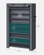 SONGMICS 10-Tier Shoe Rack with Cover, Shoe Storage Cabinet for 40-50 Pairs - Image 3