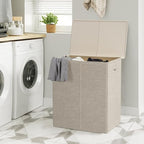 WOWLIVE 154L Double Laundry Hamper 2 Section with Lid and Removable Bags - Image 3