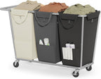 SONGMICS 3-Section Laundry Basket with Wheels, 76.6 Gallons (290 L) Hamper by Unknown