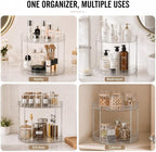 360° Rotating Bathroom Counter Organizer, 2 Tier Clear Makeup Organizer Vanity Storage for Skincare Perfume Cosmetics, Lazy Susan Spinning Storage for Bathroom Vanity Kitchen - Image 6