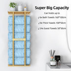 STWWO Bathroom Towel Storage Rack for Bathroom, 30 inch Towel Racks Wall Mounted with Shelf Can Holds 6 Large Towels, Wall Towel Rack for Rolled Towels, Gold - Image 3