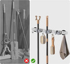 KIBBEH Heavy-Duty Magnetic Storage Rack for Brooms and Mops - Image 5