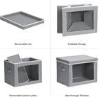 Homsorout Clothes Organizers and Storage - 6 Pack Large Storage Box with Lids, Foldable Closet Organizer with Lids, Decorative Basket Bins for Home, Dorm, Closet, Grey - Image 7