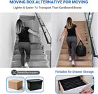 Extra Large Moving Bags, 6 Pack Black Oversized Storage Totes with Strong Zipper & Reinforced Full Loop Handles, Collapsible Storage Bags for Space Saving, for King/Queen Comforter, Blankets & Clothes - Image 6
