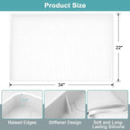 Under Sink Mats for Kitchen Waterproof, Silicone Under Kitchen Sink Mat and Protector for 34" x 22" Cabinets, Under Sink Organizer Tray, Shelf Liner Cabinet Liner for Bathroom, White - Image 2