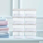 HOMZ Clear Plastic Storage Bins w/Snaplock Lids, 6 Qt, White, 10 Pack | Stackable Container Set for Home, Office Shelves, Kitchen, Garage, and Bathroom Organization - Image 9
