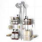 Adjustable Aluminum Shower Caddy Hanging for Handheld Showerhead, Silver by REINHARDT