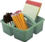 Teacher Created Resources Eucalyptus Green Portable Plastic Storage Caddy 6-Pack for Classrooms, Kids Room, and Office Organization, 3 Compartments - Image 2