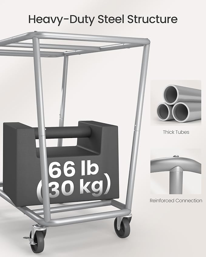 SONGMICS 2-Section Laundry Basket with Wheels, 50.2 Gallons (190 L) Hamper - Image 4