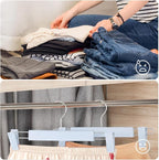 GUANJUNE Clothes Pants Hangers, Space-Saving Skirt Holders with 360 ° Swivel Hooks, Adjustable Clips, Trouser Hangers, Clothes Coat Garment Jeans Hangers (10 Pack, Blue) - Image 5