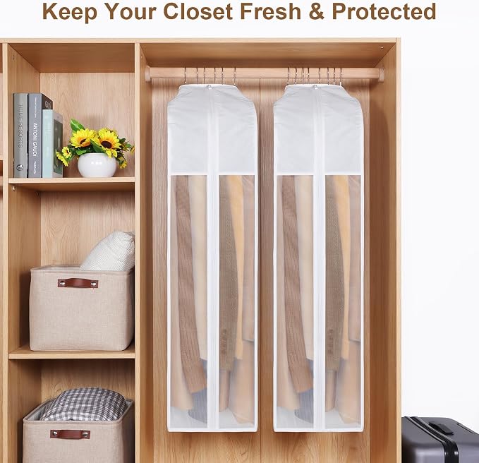 43 Inch Cotton Garment Bag for Hanging Clothes and Storage, 1 Pack - Image 6