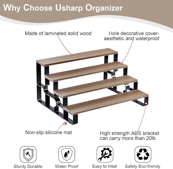 4Tier Wood Perfume Organizer, Cologne Makeup Stand - Image 4