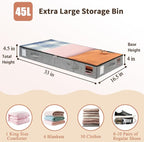 combocube 2 Pack Under Bed Storage Containers, 4.5" Low Profile Underbed Storage Bins with Sturdy Support, Stackable Space Saving Organizer with 4 Handles & Label Windows for Shoes Clothes Blankets - Image 4